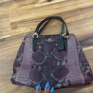 Coach Purple and Black Satchel Bag